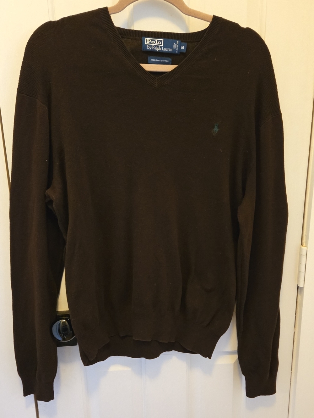 Polo Ralph Lauren V-neck Pima Cotton Sweater Size M